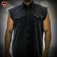 thumbnail image 5 of Daniel Smart Mens Cotton Denim Shirts Sleeveless Shirt for Men with Casual Button Down & Front Chest Pockets, 5 of 7