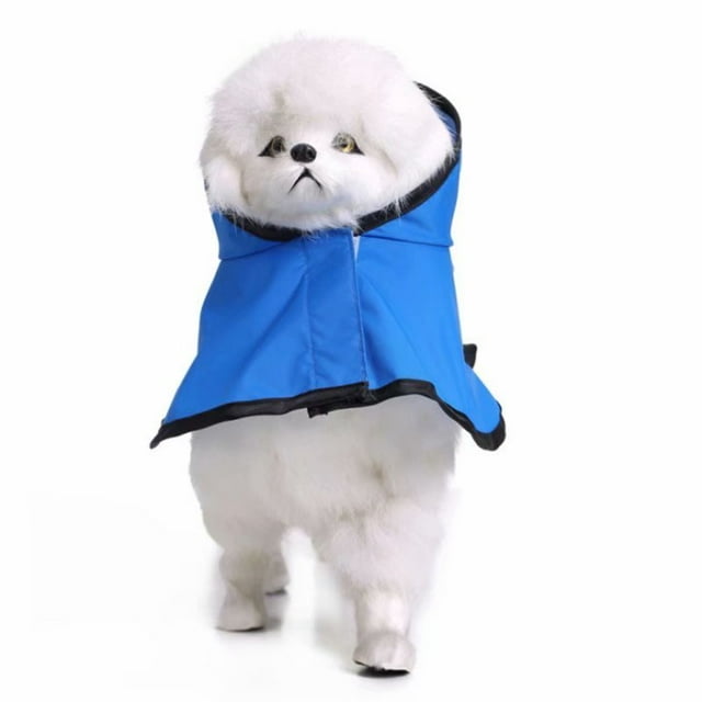 Dog Reflective Raincoat with Hood Harness Hole, Waterproof Slicker Poncho for Small Medium Dogs and Puppies, XL, Blue