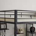 thumbnail image 6 of UBesGoo Metal Twin Size Loft Bed Frame with Stairs & Full-Length Guardrail, Rustic Wood, Black Frame, 6 of 11
