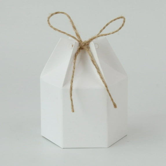 With Rope Lantern Package Valentine's Home Cardboard Gift Boxes Party Supplies Candy Box Wedding Favor 10PC WHITE