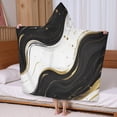 thumbnail image 5 of Black White Gold Marble Pattern Hooded Bath Towel，60"x35" for Ages 3 To 12 Kids, Quick Dry Lightweight Soft Microfiber Hood Beach Towel Cover Up for Kids, 5 of 7