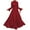 Red, variant on ZANZEA Women Ruffles Flare Long Sleeve O-Neck Solid Irregular Hem Muslim Casual Party Maxi Long Dress