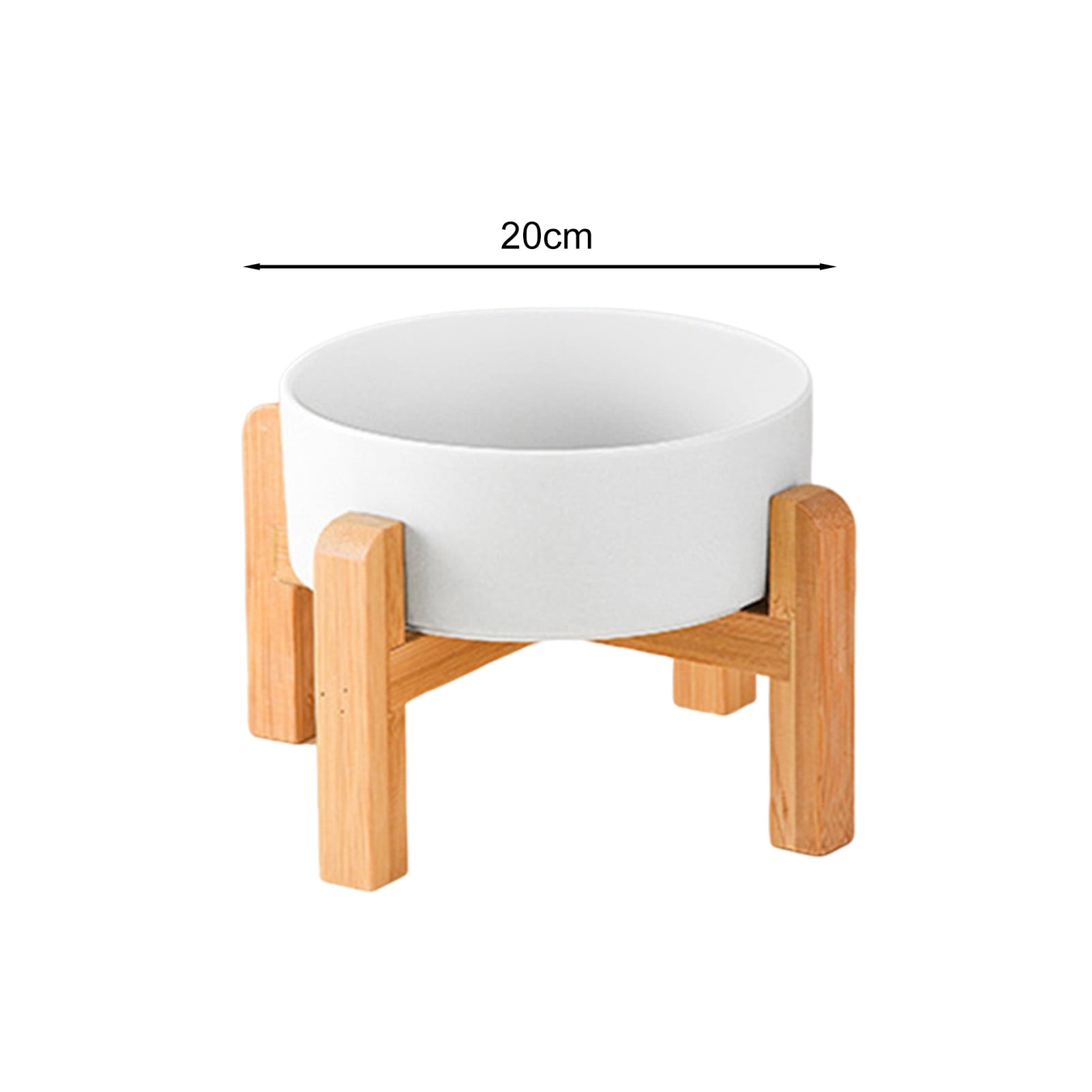 YIFAEUX 1800ml Elevated Ceramic Cat Bowl Raised Pet Food Bowl with Wooden Stand Anti Vomiting Dog Water Food Dish for Cats Small And Medium Dogs