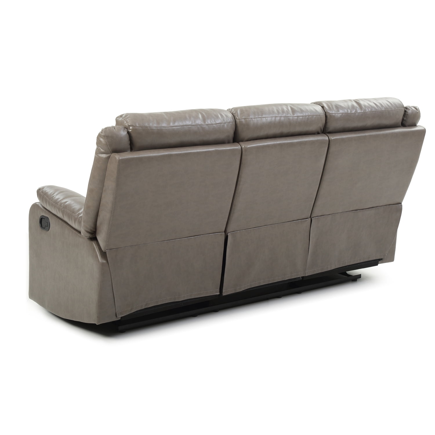 Glory Furniture Ward Faux Leather Double Reclining Sofa in Gray