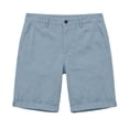 thumbnail image 5 of Eltusu Men's Casual Shorts, Knee Length Elastic Waistband Work Rolled Hem Shorts with Pockets Blue Size 2XL, 5 of 6