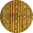 thumbnail image 1 of Ahgly Company Machine Washable Indoor Round Abstract Yellow Modern Area Rugs, 7' Round, 1 of 4