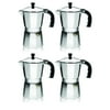 Imusa Aluminum Stovetop Espresso Maker 6 Cup Silver, 4 Pack