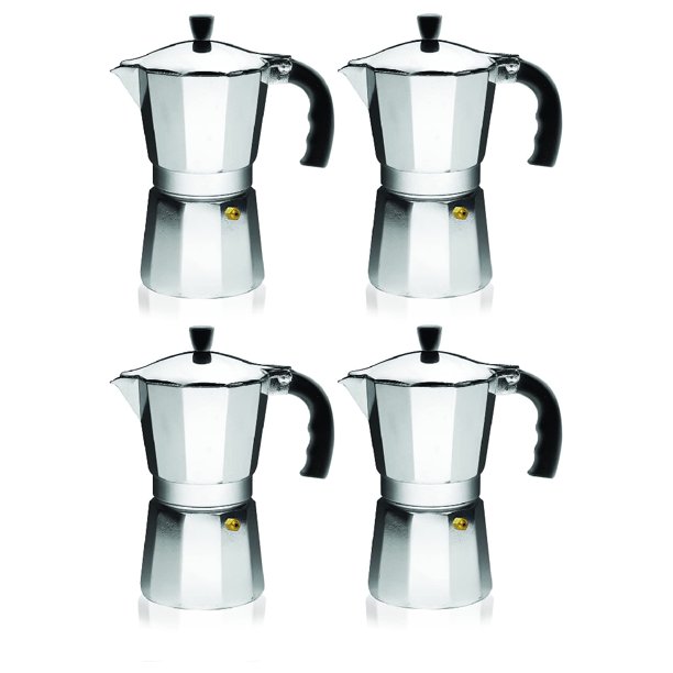Imusa Aluminum Stovetop Espresso Maker 6 Cup Silver, 4 Pack Walmart
