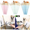 thumbnail image 5 of Juego de 10 pinceles de nailon para pintar, pinceles para óleo, acrílicos y acuarelas, suministros de arte profesionales, color azul, 5 of 5