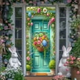 thumbnail image 4 of Happy Easter Door Cover, Bunny Banner Large Fabric Colorful Spring Welcome Decoration for Easter Party Photo Booth Background Favor Supplies, 35x71 Inches, 4 of 6