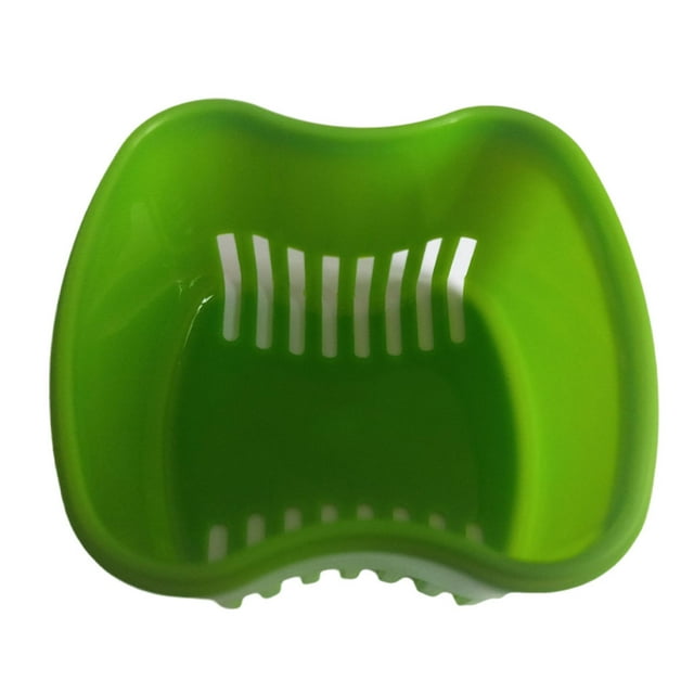 thinsony Denture Bath Box Plastic Tool Mouth-guard Artificial Tooth Holder Lightweight Convenient False Teeth Case Using Supplies Fruit Green