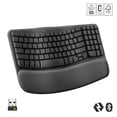 thumbnail image 1 of Logitech Wave Keys Wireless Ergonomic Keyboard with Cushioned Palm Rest - Graphite, 1 of 4