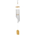 thumbnail image 3 of FELTECHELECTR 1Set Wood Aluminum Nylon Rope Wind Chime for Patio Hanging Decor 27.2X3.1X3.1in, 3 of 8