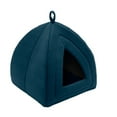 thumbnail image 4 of FurHaven Pet Products Fleece Tent Hooded Pet Bed for Cats & Small Dogs - Lagoon Blue, 4 of 10