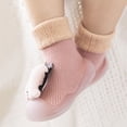 thumbnail image 2 of Lujianch Kids Toddler Baby Boys Girls Solid Warm Knit Soft Sole Rubber Shoes Socks Slipper Stocking Boys Slippers Size 8-10 Size 4.5M, 2 of 5
