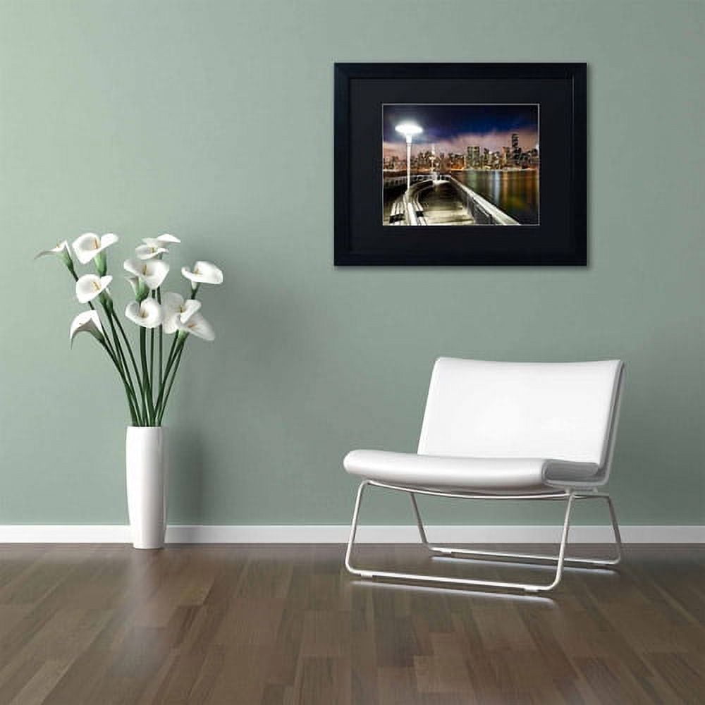 Trademark Fine Art "Gantry Plaza - NYC" Canvas Art by David Ayash, Black Matte, Black Frame