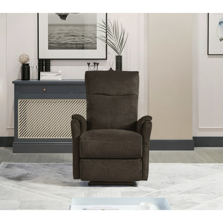 Small Manual Recliner Chairs Power Recliner Chair with USB Port and Footrest Home Theater Recliners Thick Back Cushion Ergonomic Narrow Recliner