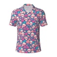 thumbnail image 2 of Daiia colorful Skull flower Pattern Men’s Polo Shirts,Solid Deck Shirt,Classic Fit, Breathable Cotton Polo for Casual and Sport Wear-Medium, 2 of 7