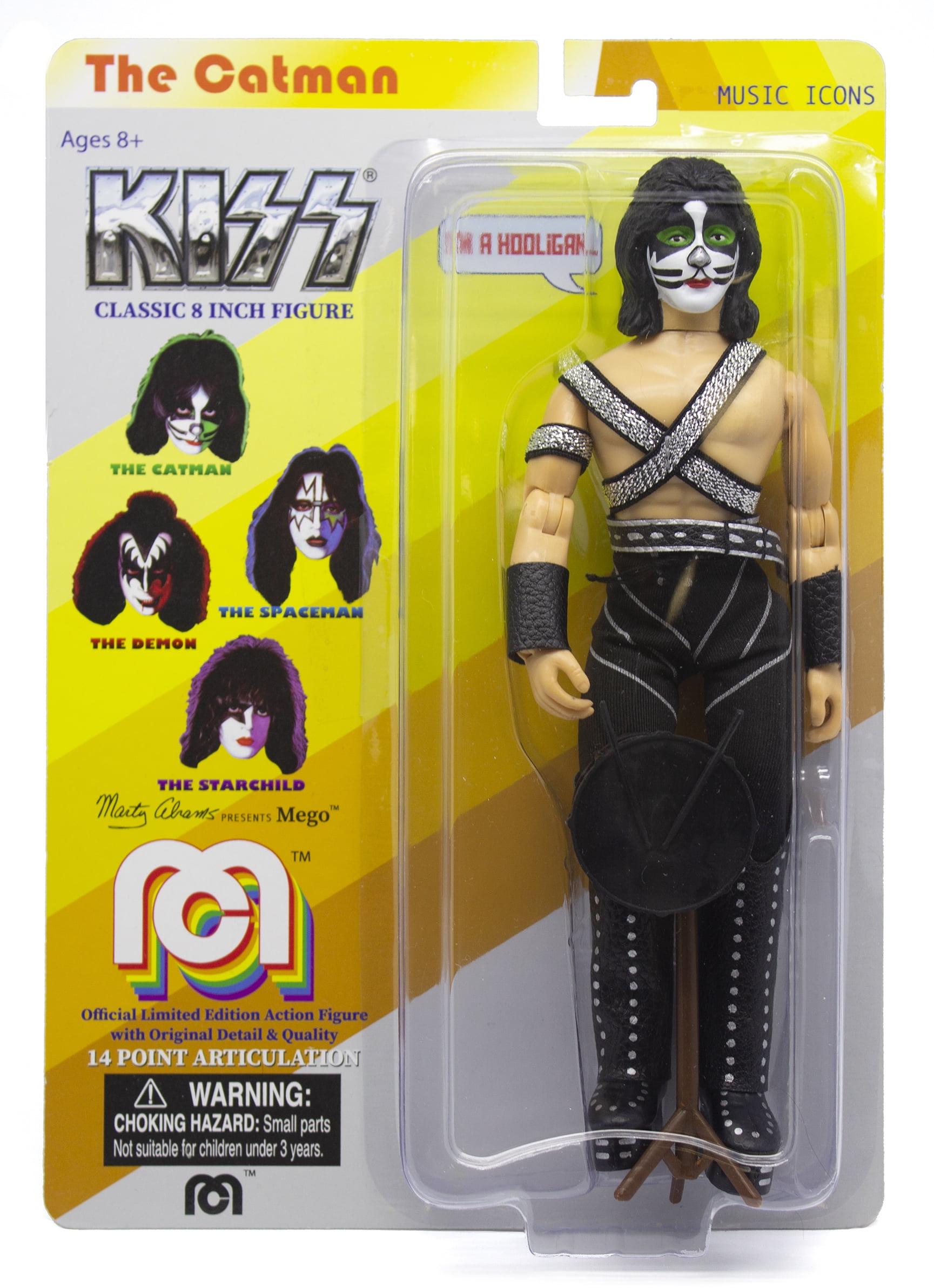 Mego - KISS - Catman Love Gun 8" Action Figure with Drum