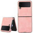 thumbnail image 1 of Allytech for Samsung Galaxy Z Flip 4 Ultra-Thin Folding Case, Premium PU Leather Anti-Drop Heavy Duty Full Body Protective Case for Samsung Z Flip 4 6.7" 5G 2022 Ladies Women Men, Pink, 1 of 8