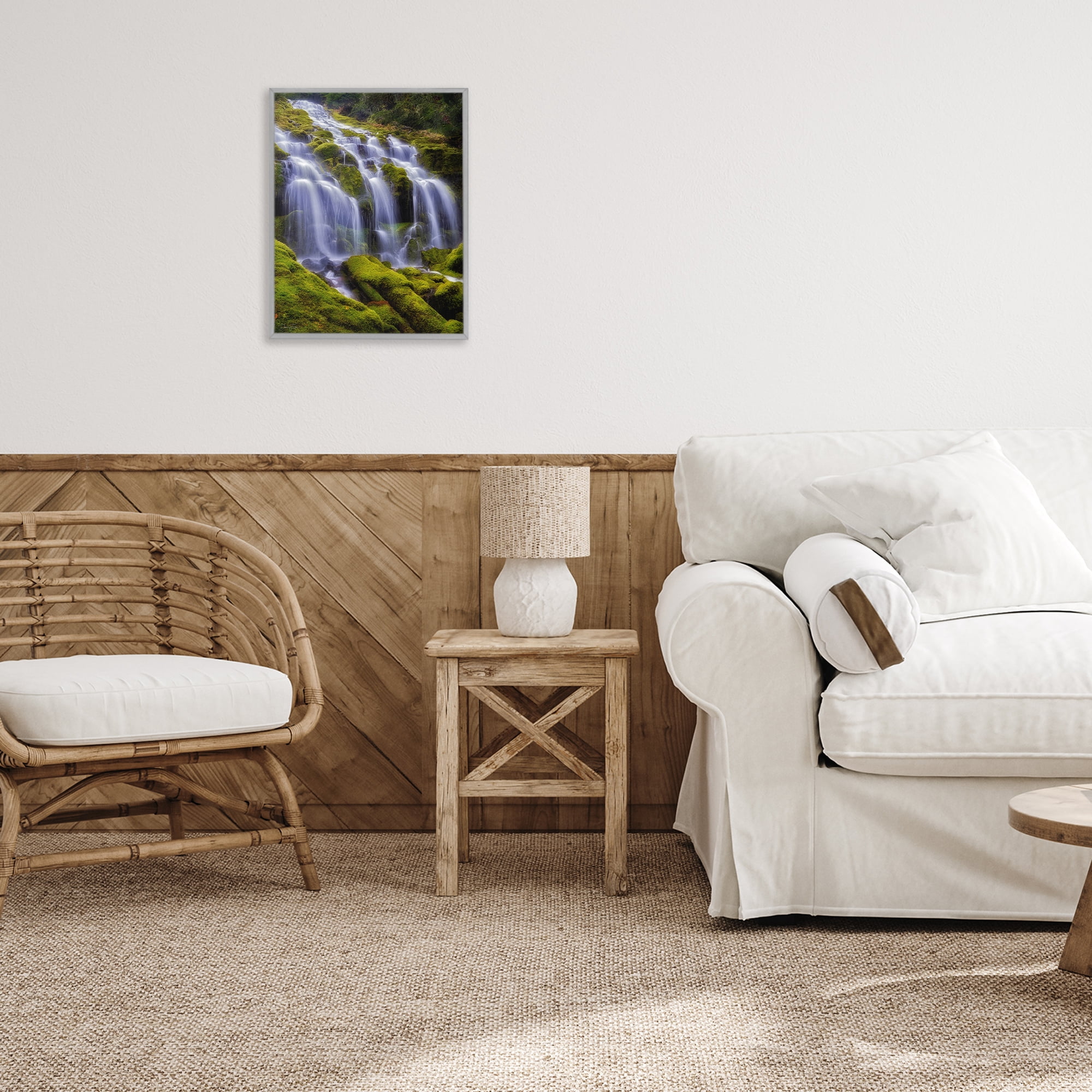 Stupell Industries Upper Proxy Falls Gray Framed Giclee Art, design by Dennis Frates