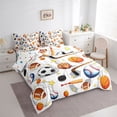 thumbnail image 3 of Homewish Est Sleep Sports Bedding Comforter Set 7 Pieces for Boy, Kawaii Rugby Football Full Bedding Set, Cartoon Soccer Basketball Reversible Fitted Sheet Flat Sheet, Microfiber Bedroom Decor, 3 of 7