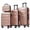 Rose Gold, variant on 24 Inch Hardshell ABS Carry-On Luggage Set Brown Lightweight Dual Spinner Wheels with Foldable 25L Duffel Bag for Men Women Business Travel Weekend Getaways