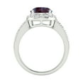 thumbnail image 3 of 4.85 Carat Round Cut Color Changing Alexandrite and White Topaz Halo Ring in Sterling Silver Women Ring, 3 of 6