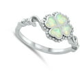 thumbnail image 4 of CHOOSE YOUR COLOR White Simulated Opal Promise Heart Love Ring .925 Sterling Silver Band CZ Female Size 8, 4 of 4