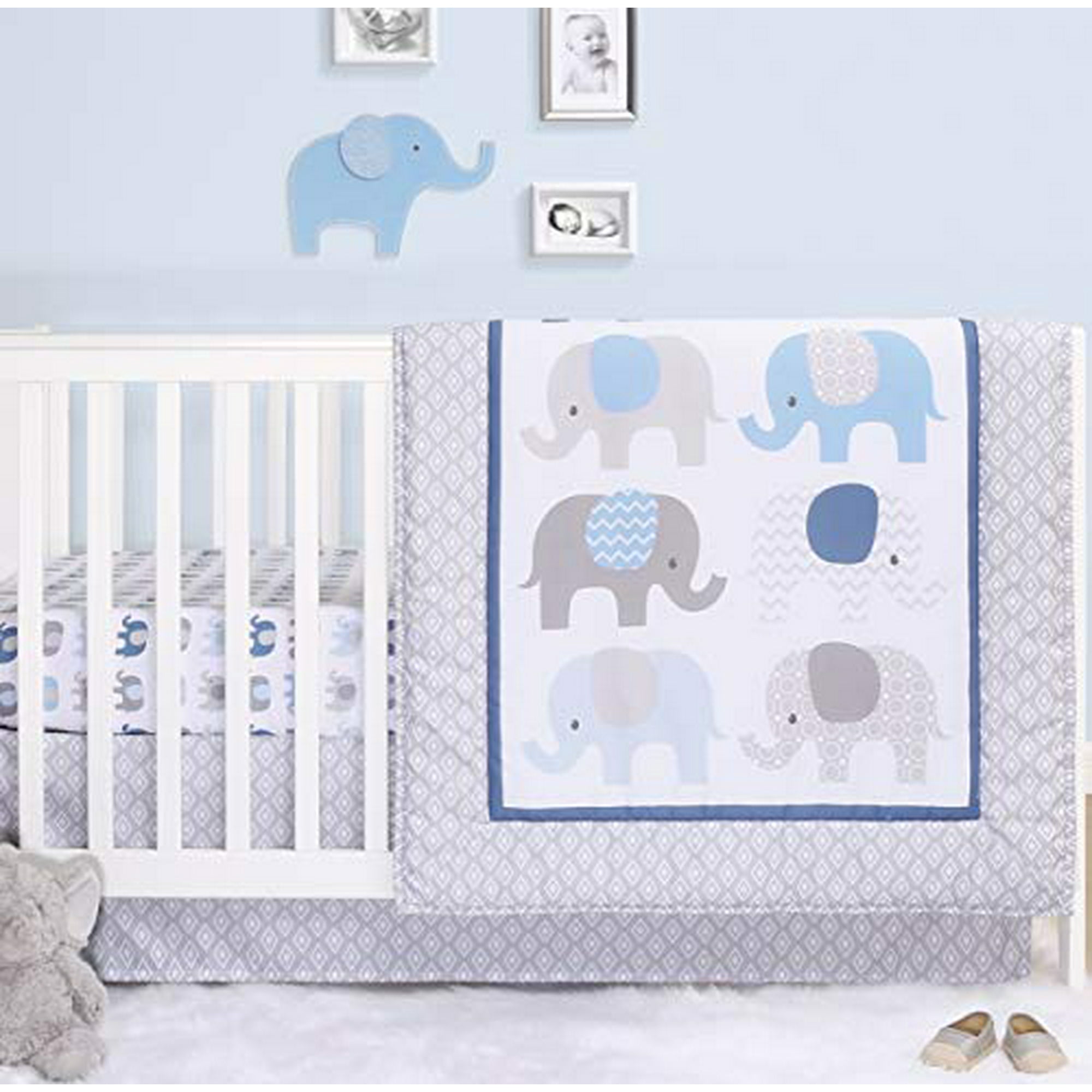 Boy elephant crib bedding sale