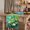 thumbnail image 2 of Table Runners 72 Inches Long Dress Scarves, Blue Green Forests Farmhouse Kitchen/Dining Table Runner, Coffee Tablerunners, Spring Oil Painting Daisy Nature Landscape 16x72 Inch, 2 of 9