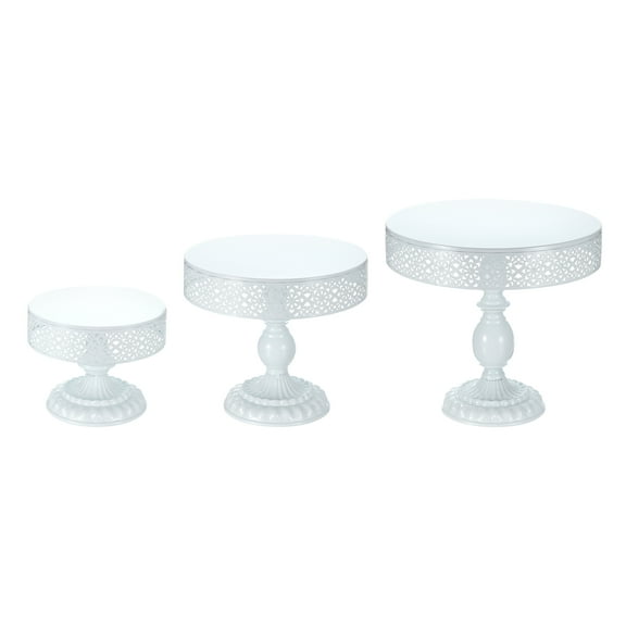 3pcs Round Cake Stand Set, 8/10/12 Inch Metal Cake Display Stand Dessert Table Display Set, White