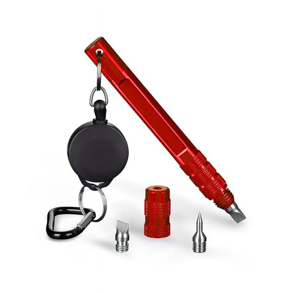Xiao Hua 1 golf club groove grinder tool with 3 replaceable heads, aluminum alloy shaft groove cleaning tool, suitable for you and V-groove re grooving tool (red)
