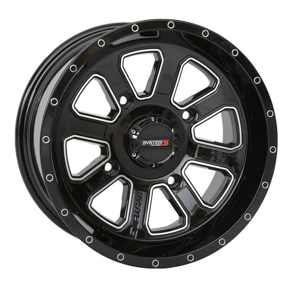 4/137 System 3 Off-Road ST-4 Wheel 14x7 4.0   3.0 Black/Machined