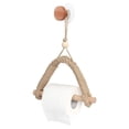 thumbnail image 5 of VONTER Home Toilet Roll Holder Creative Wood Roll Holder Country House Toilet Paper Holder Toilet Bathroom Retro Wall Mount Rope - wood stick, 5 of 6