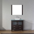 thumbnail image 2 of Dior 36" Single Bath Vanity in Espresso with Green Glass Top and Square Sink with Brushed Nickel Faucet with Matching Mirror, 2 of 7
