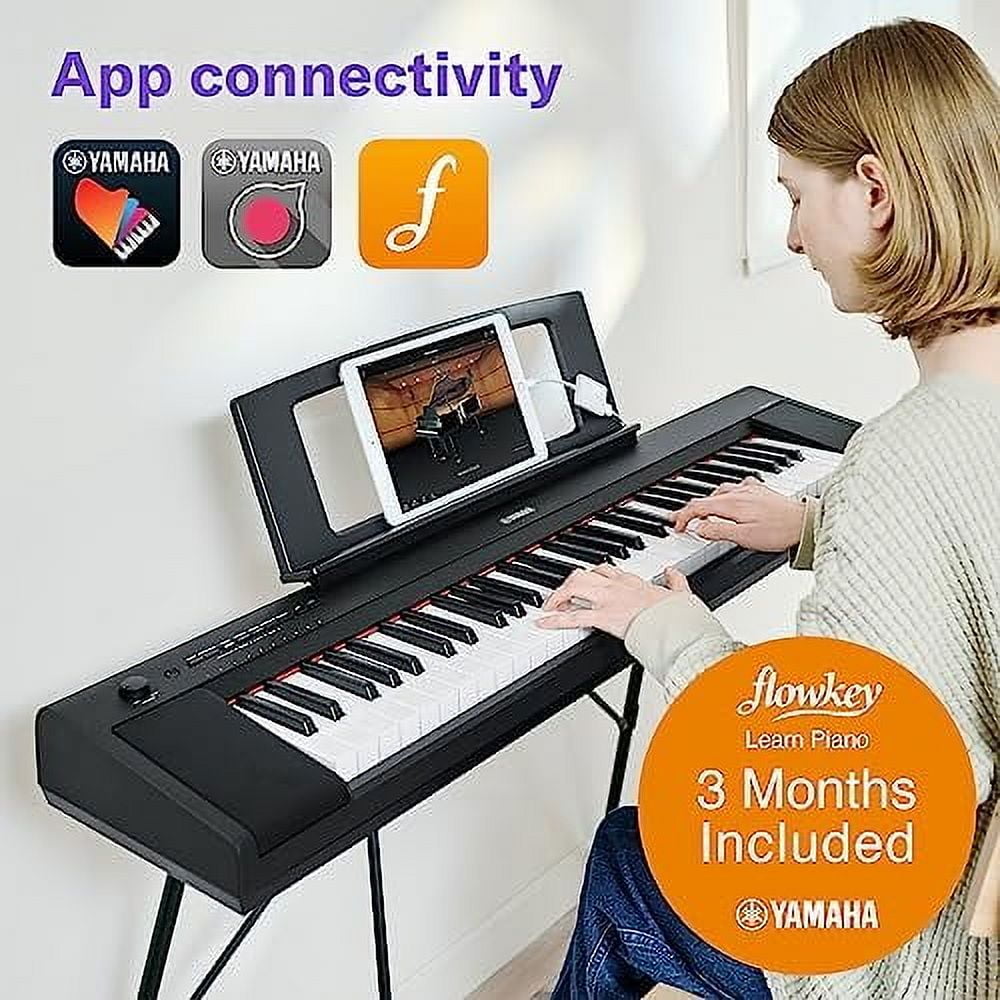 Yamaha Digital Piano Piaggero 61 Key Ultra Portable, Black