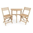thumbnail image 3 of Cadiz Classic French Country 3-Piece Acacia Wood Half-Round Outdoor Folding Bistro Set, Light Teak, 3 of 9