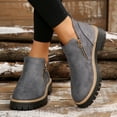 thumbnail image 2 of Pandaie Ankle Boots for Women Chunky Low Heel Lug Sole Chelsea Fall Booties 2025 Side Zipper Outdoor Non Slip Walking Work Shoes Grey 9.5, 2 of 8