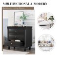 thumbnail image 5 of Glavbiku Modern 3 Drawer Nightstand,Wood Bedside Table for Bedroom,Black,28.1" H x 27.9" L,Adult, 5 of 12
