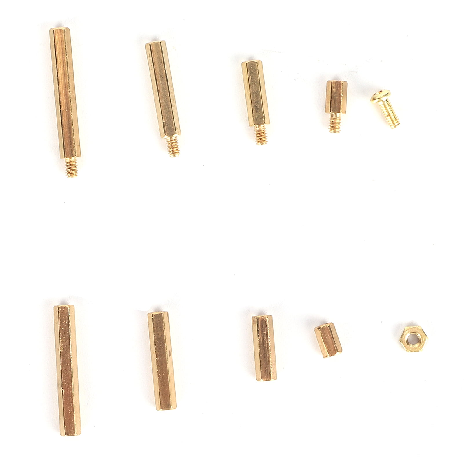 Mgaxyff Hex Brass Standoff Screw Nut Assortment Kit,M2 Brass Standoff Screw Nut Assortment Kit