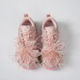 thumbnail image 4 of Women's Chunky Sneakers Breathable Lace up Platform Beading Flower Walking Sneakers Non Slip Running Fashion Casual Shoes Red Size 9, 4 of 5