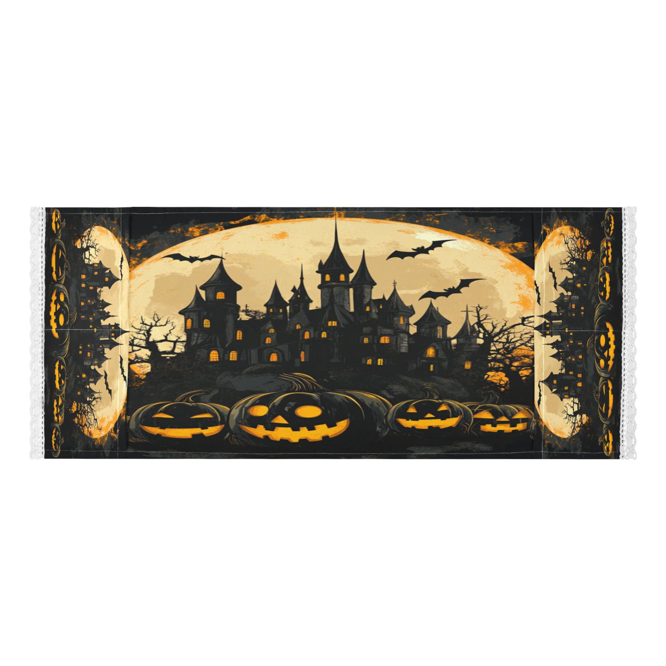 Ghost PumpkinWasher and Dryer Covers Dust-Proof and Oil Resistant Fridge Cover with 4 Storage Pockets Washing Machine Top Cover for Laundry Kitchen Home 51.2 x 22 In