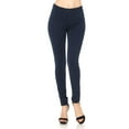 thumbnail image 2 of Auliné Collection Womens Solid Slim Fit Color Skinny Stretchy Ponte Pants Navy L, 2 of 4
