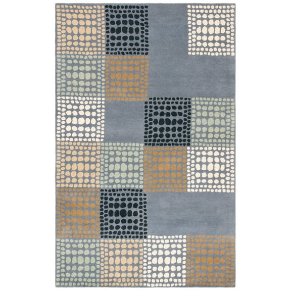 SAFAVIEH Wyndham Rida Geometric Wool Area Rug, Grey/Multi, 5' x 8'