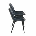 thumbnail image 4 of Linon Mabry Faux Leather Upholstered Set of Two Dining Chairs Steel Legs in Blue, 4 of 12