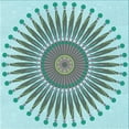 thumbnail image 1 of Ahgly Company Indoor Square Patterned Sea Turtle Green Area Rugs, 4' Square, 1 of 6