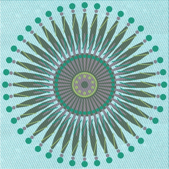 Ahgly Company Indoor Square Patterned Sea Turtle Green Area Rugs, 6' Square