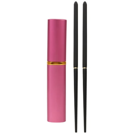 

Portable Collapsible Ebony Chopsticks Foldable Wooden Travel Chopsticks with Aluminum Case (Random Color)