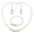 thumbnail image 1 of Diamond Pearl Necklace Bracelet Earrings Set, 1 of 5